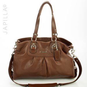 Coach Ashley Brown leather carryall Shoulder Bag purse F15513